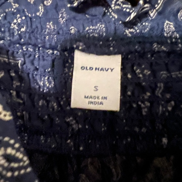 Old Navy NWT Size Small Navy/White Tie Straps w/Tassels  Tank Top Stretchy - Picture 3 of 6